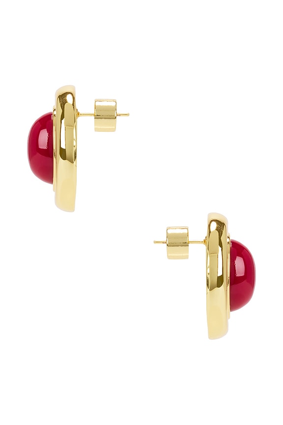 view 2 of 2 Prize Earrings in Gold & Burgundy