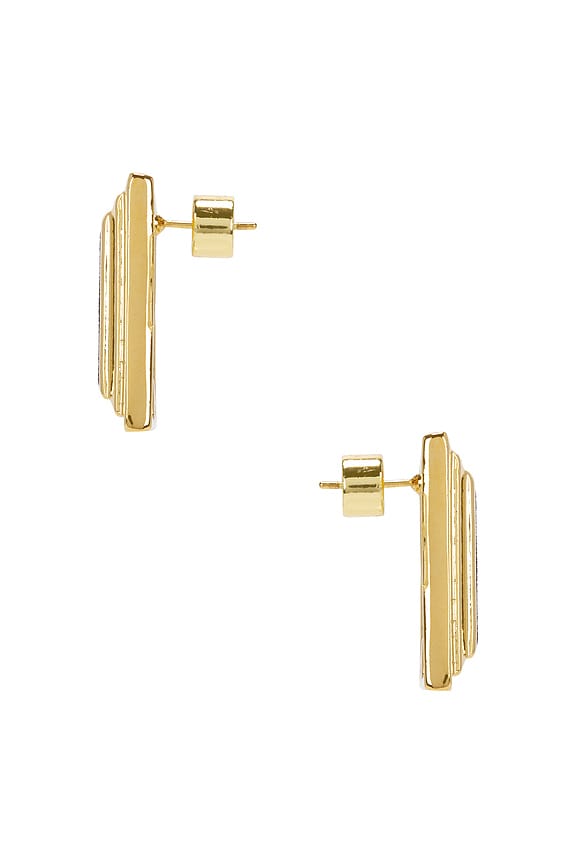 view 2 of 2 Plaza Earrings in Gold & Black Velvet
