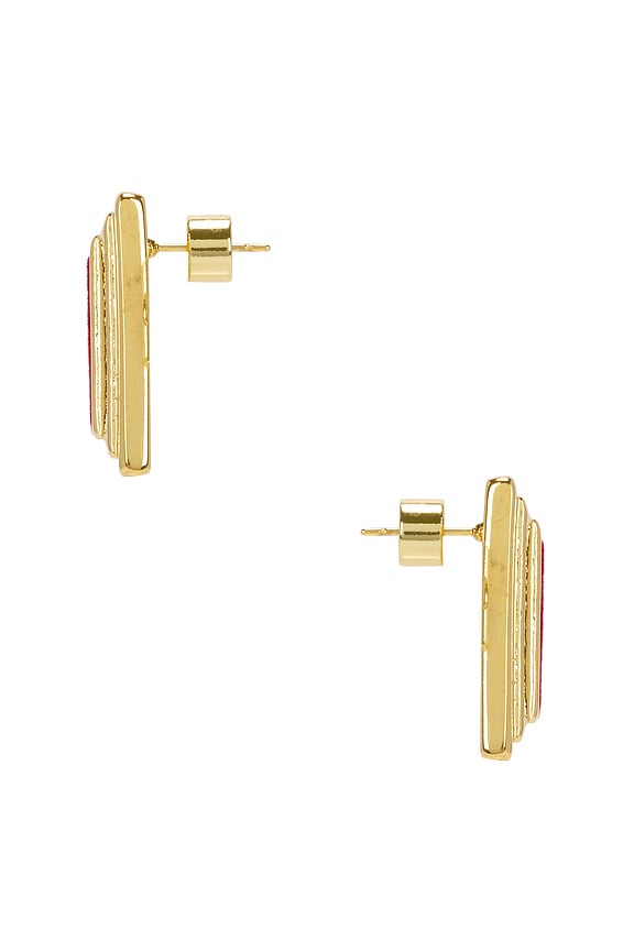 view 2 of 2 Plaza Earrings in Gold & Burgundy