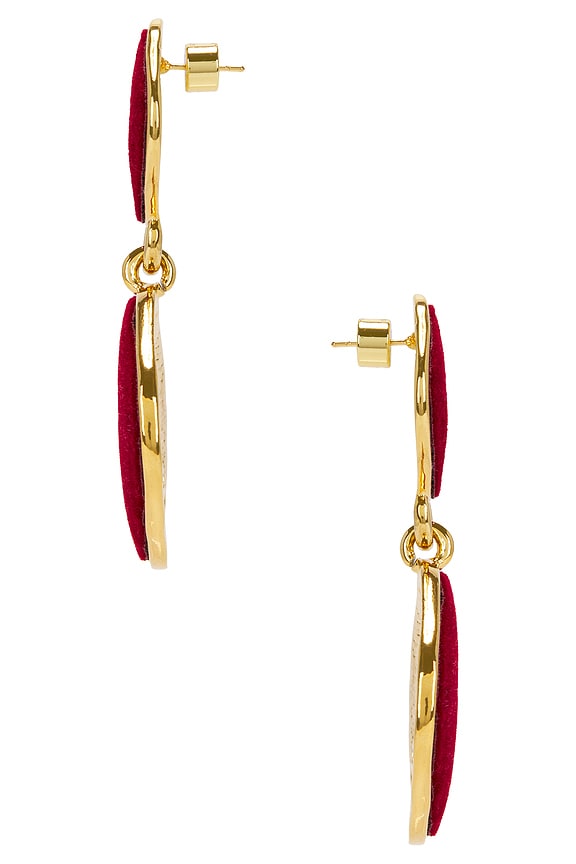 view 2 of 2 Alma Drop Earrings in Gold & Burgundy