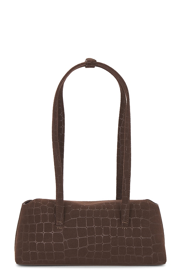 view 2 of 5 X Freja New York Mini Chrystie Bag in Chocolate Suede Croc