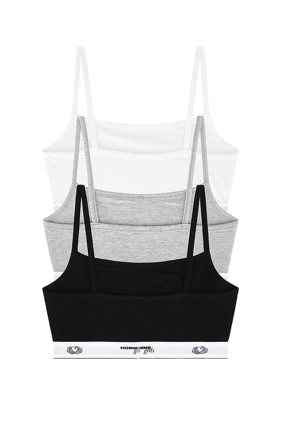 view 2 of 2 X Fruit Of The Loom Cami Bralette 3-pack in Black, Heather Grey, & White