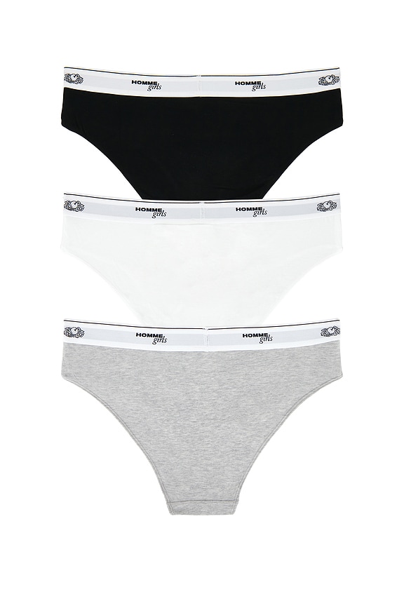 view 2 of 2 X Fruit Of The Loom Bikini Brief 3-pack in Black, Heather Grey, And White