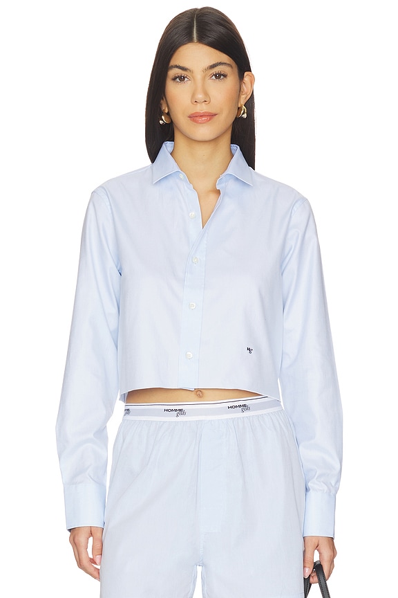 view 1 of 5 Original Cropped Shirt in Blue