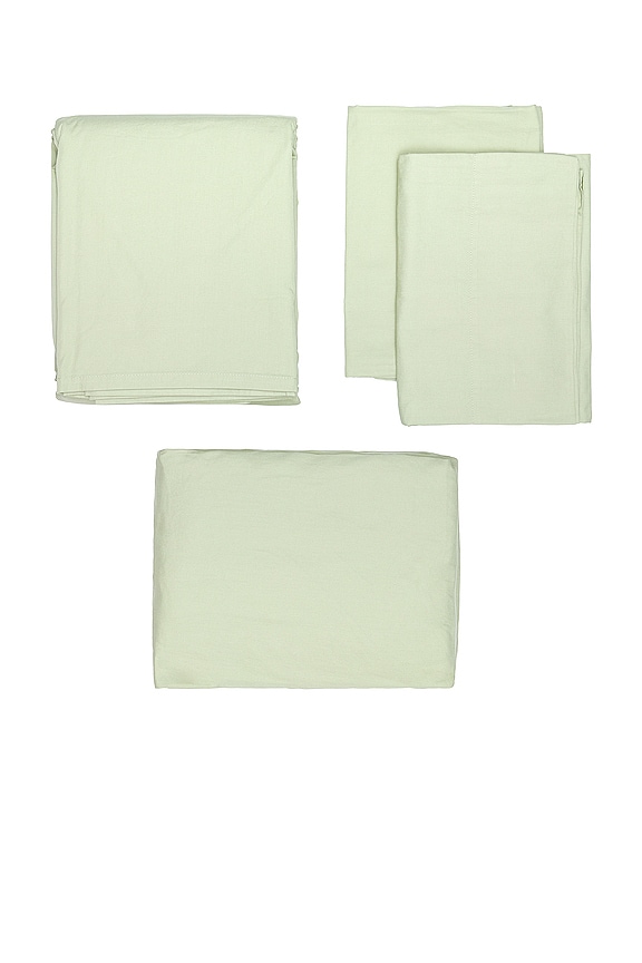view 2 of 2 Essential Percale Bedding King Sheet Set in Sage
