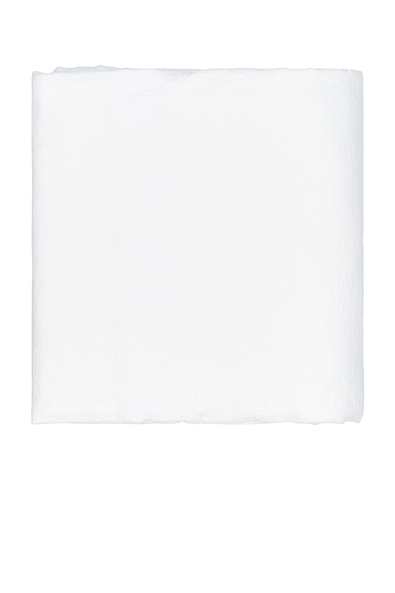 view 2 of 3 Simple Linen Queen Duvet Cover in White