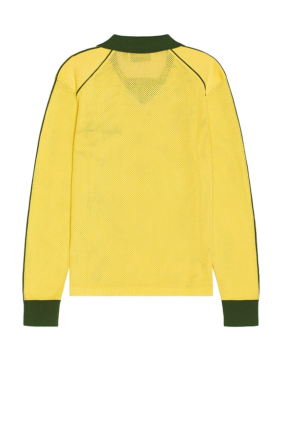 view 2 of 3 Open Knit Retro Collar Sports Top in Multi