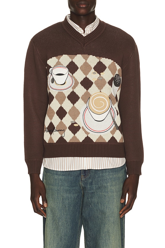 view 1 of 5 Daily Grind Knit Sweater in Espresso