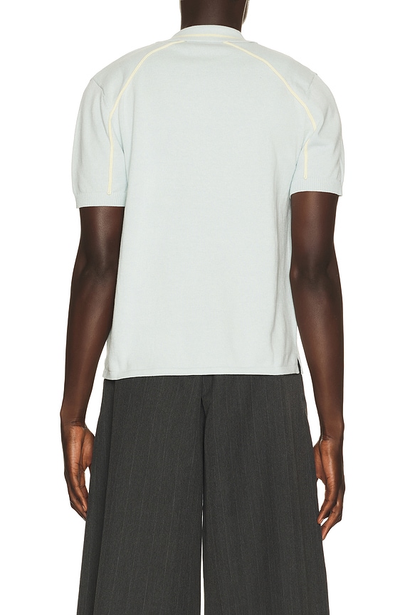 view 2 of 5 Button Down Knitted Polo in Sky Blue