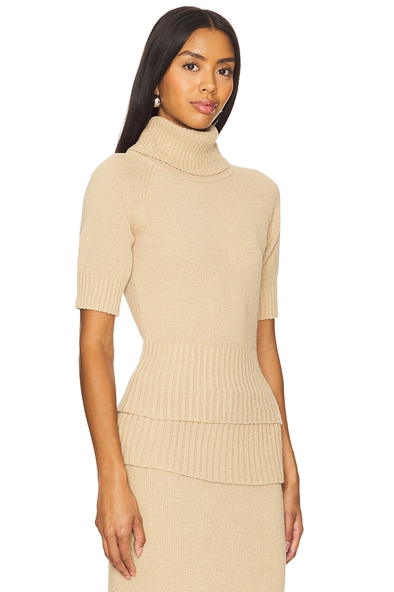 view 2 of 5 Courtney Towelling Roll Neck in Tan