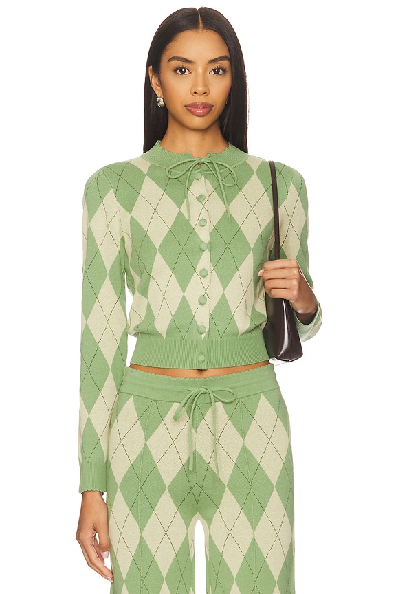 view 1 of 4 Argyle Lounge Cardigan in Matcha