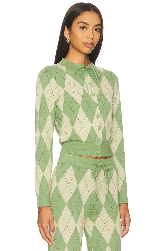 view 2 of 4 Argyle Lounge Cardigan in Matcha