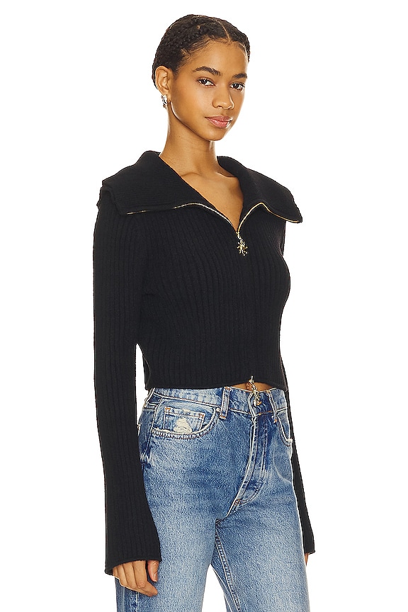 view 2 of 5 Double Collar Peggy Cardigan in Onyx