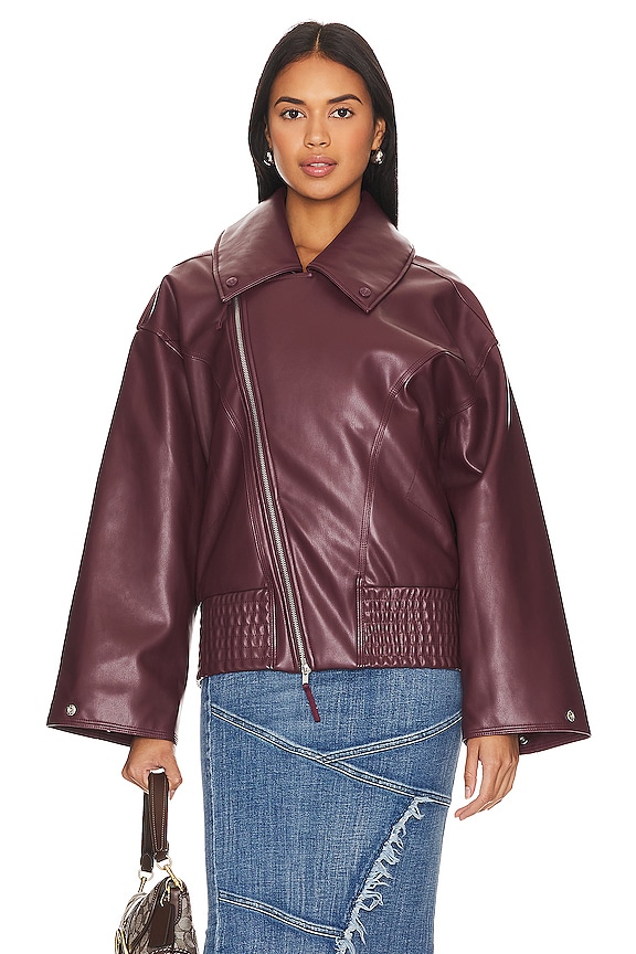 view 2 of 5 BLOUSON HYBRID BIKER in Rouge