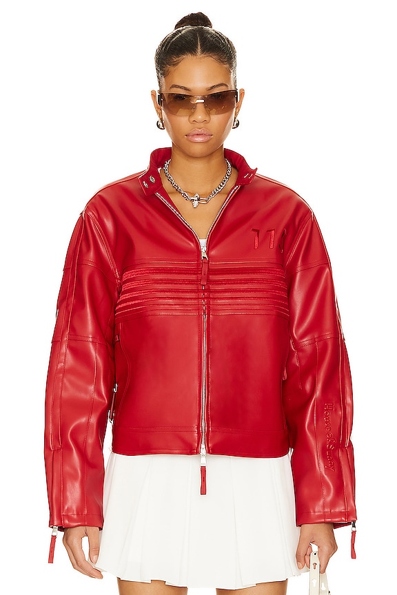 view 2 of 6 The Racer Jacket in Fire Red