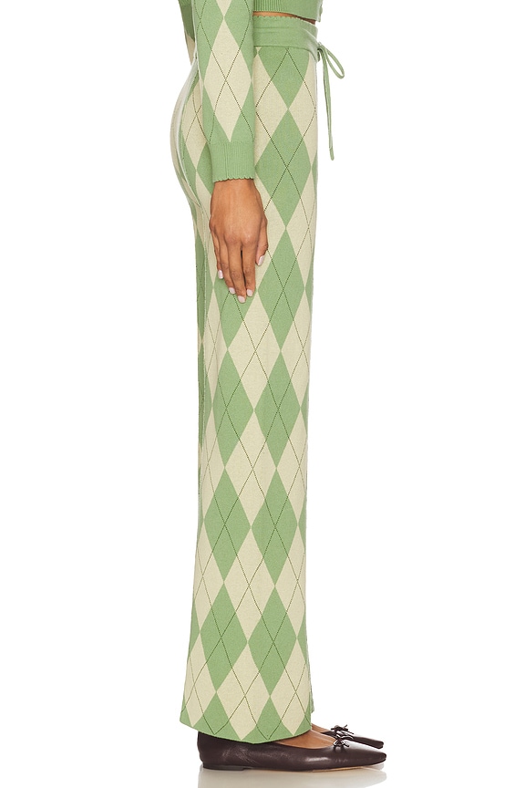 House of Sunny Argyle Lounge Pant in Matcha | REVOLVE