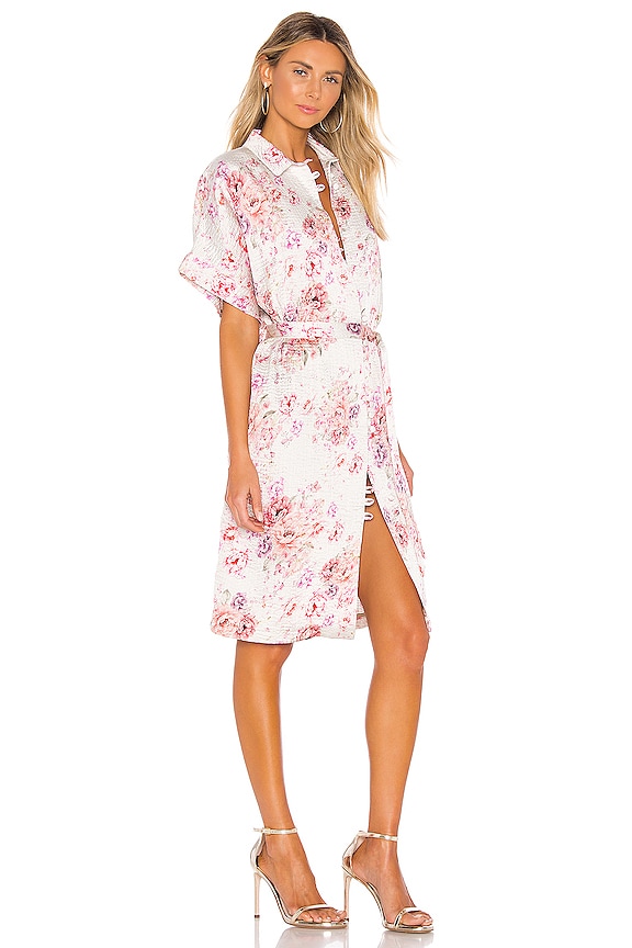 view 2 of 4 ROBE COURTE EN SOIE ANNA in Creme Print