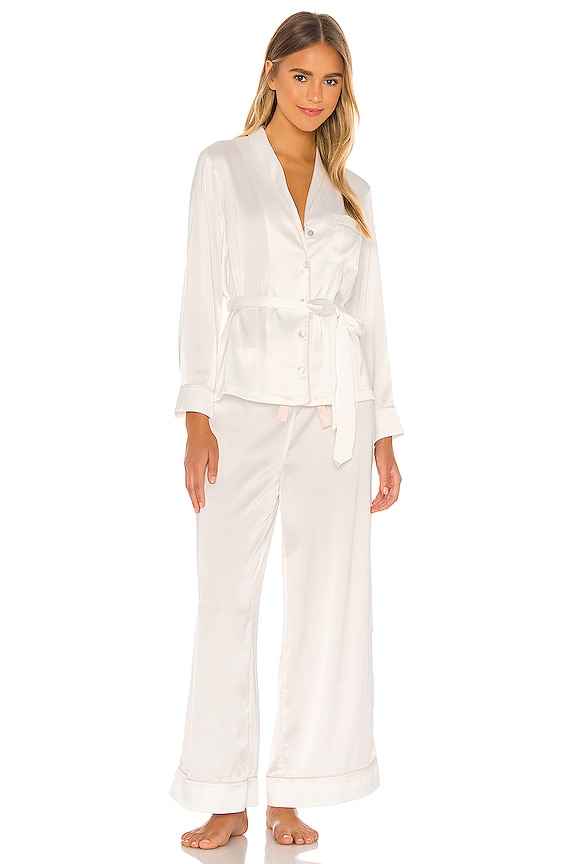 view 1 of 3 Imogen PJ Set in White Blush Piping