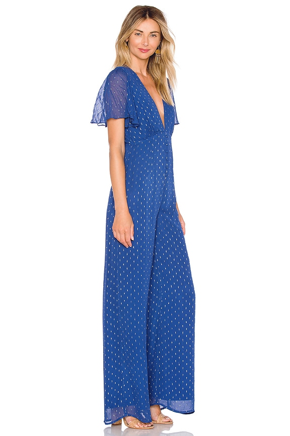view 2 of 3 x REVOLVE Marcel Jumpsuit in Navy & Gold Dot