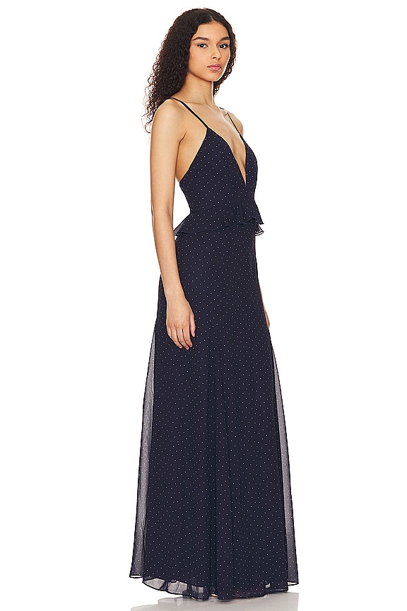 view 2 of 4 ROBE MAXI BARDOT in Navy & Cream