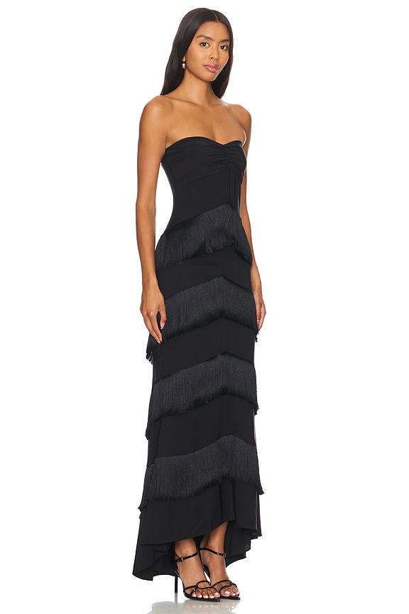 view 2 of 3 Hera Fringe Maxi Dress in Black