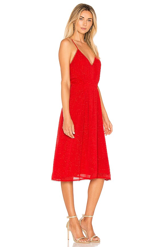 view 2 of 4 ЦЕЛЬНОКРОЙНОЕ МИДИ ПЛАТЬЕ КОМБИНАЦИЯ INES in Racing Red