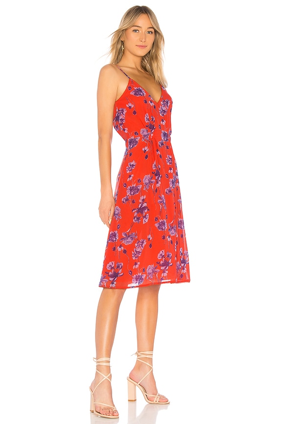 view 2 of 3 INES 미디 원피스 in Crimson Floral