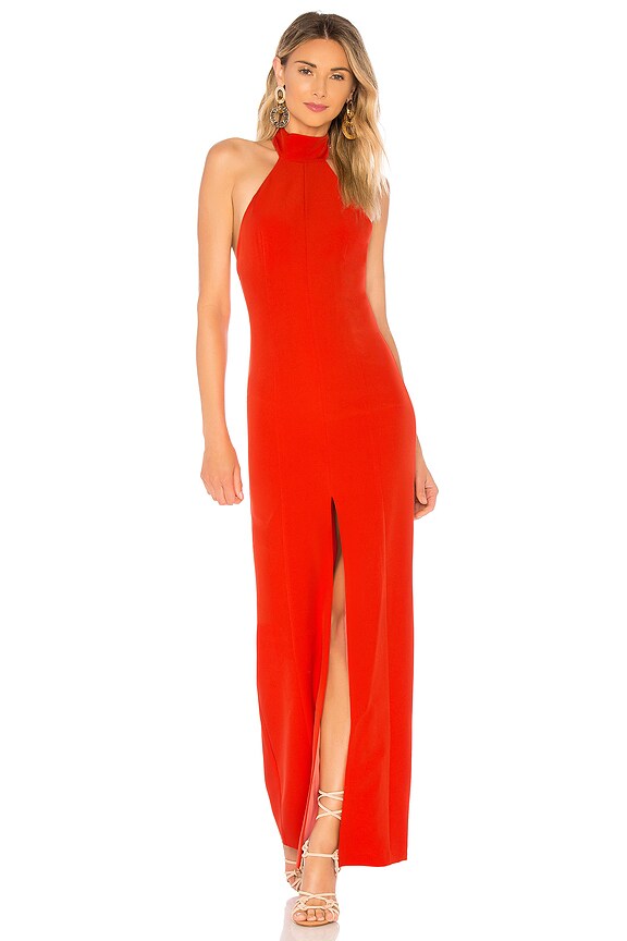 view 1 of 3 VESTIDO HALTER DIANA in Red Orange