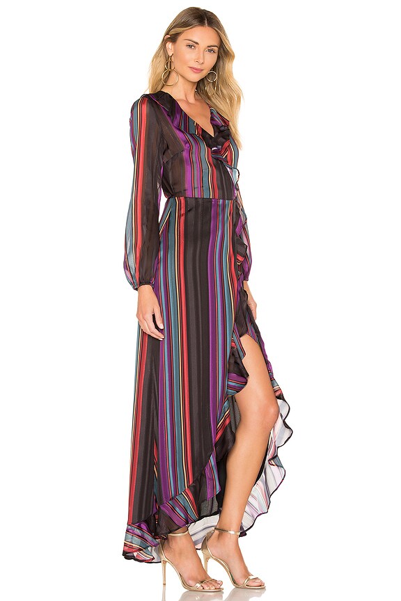 view 2 of 3 ROBE MIDI AVEC MANCHES LONGUES LAFAYETTE in Rainbow Stripe