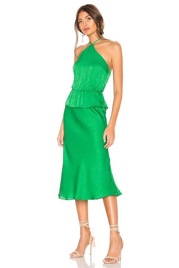 view 2 of 3 VESTIDO HALTER A MEDIA PIERNA VERDE KATRIEN in Kelly Green