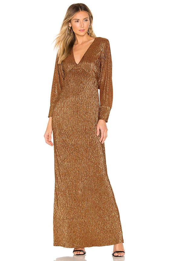 view 1 of 4 ROBE DE SOIRÉE À MANCHES LONGUES ALIN in Bronze