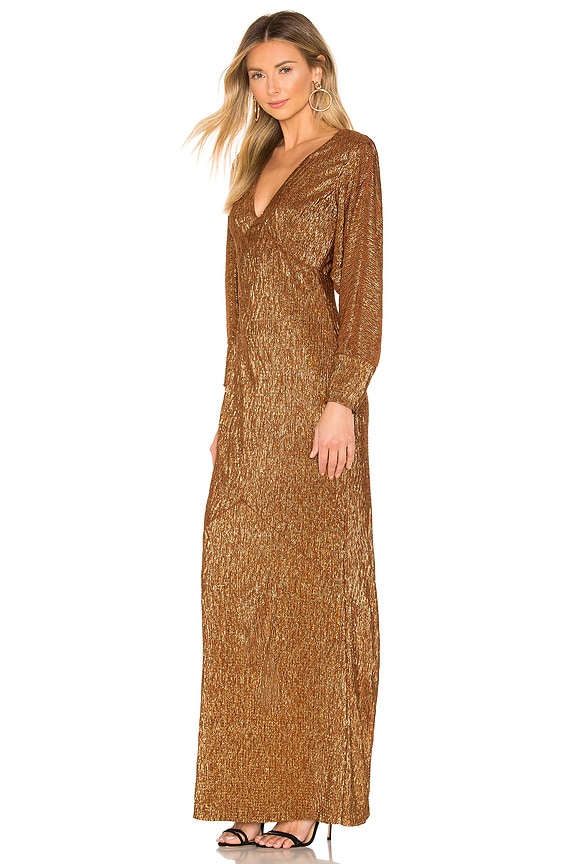 view 2 of 4 ROBE DE SOIRÉE À MANCHES LONGUES ALIN in Bronze