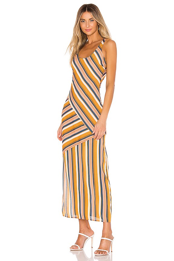 view 2 of 3 ROBE ALANIA in Green Multi Stripe