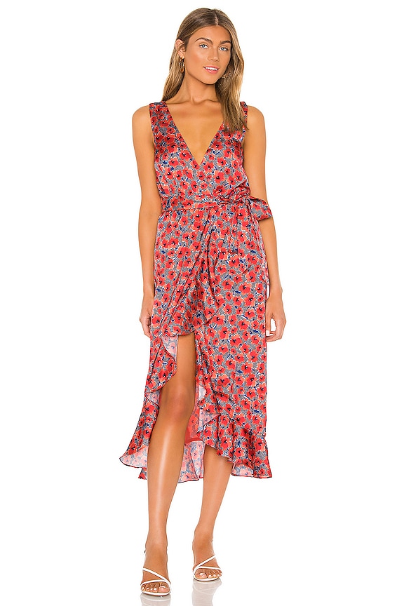 view 1 of 3 x REVOLVE Mitra Midi Dress in Red Poppy Floral