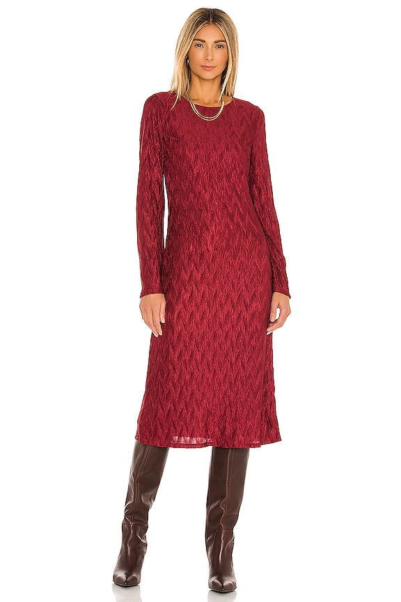 view 2 of 5 x REVOLVE Nona Long Sleeve Dress in Dark Red
