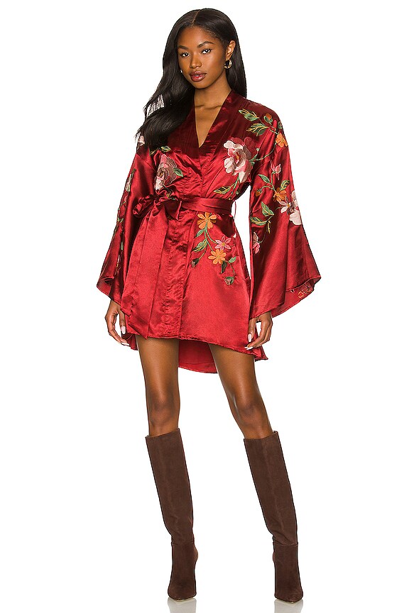view 1 of 4 x REVOLVE Mika Kimono Mini Dress in Burgundy Multi