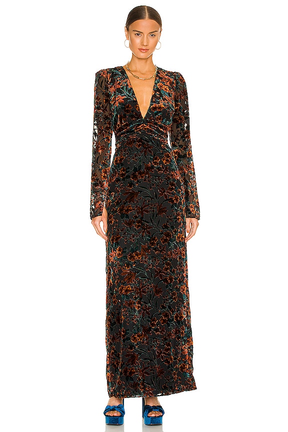 House of Harlow 1960 x REVOLVE Mirasol Maxi Dress in Gold Floral Multi ...