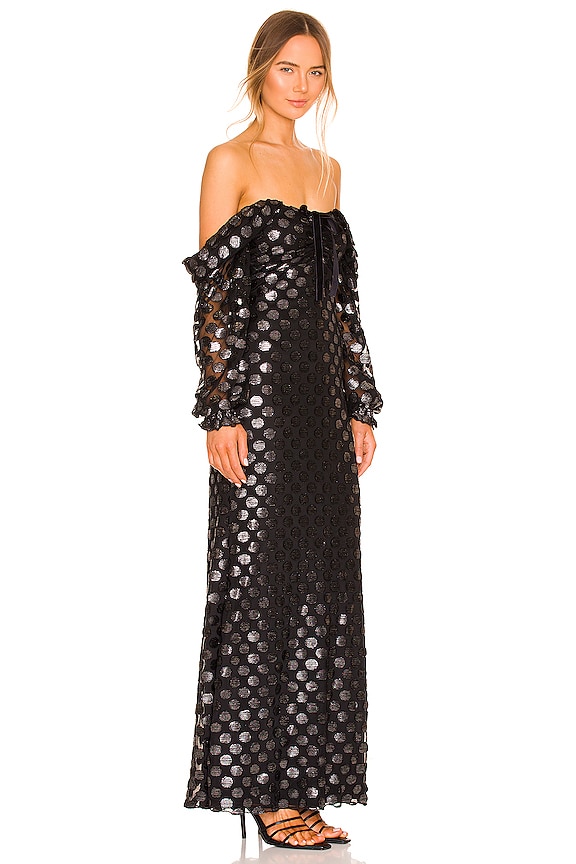 view 2 of 4 VESTIDO RORY in Black Metallic Dot