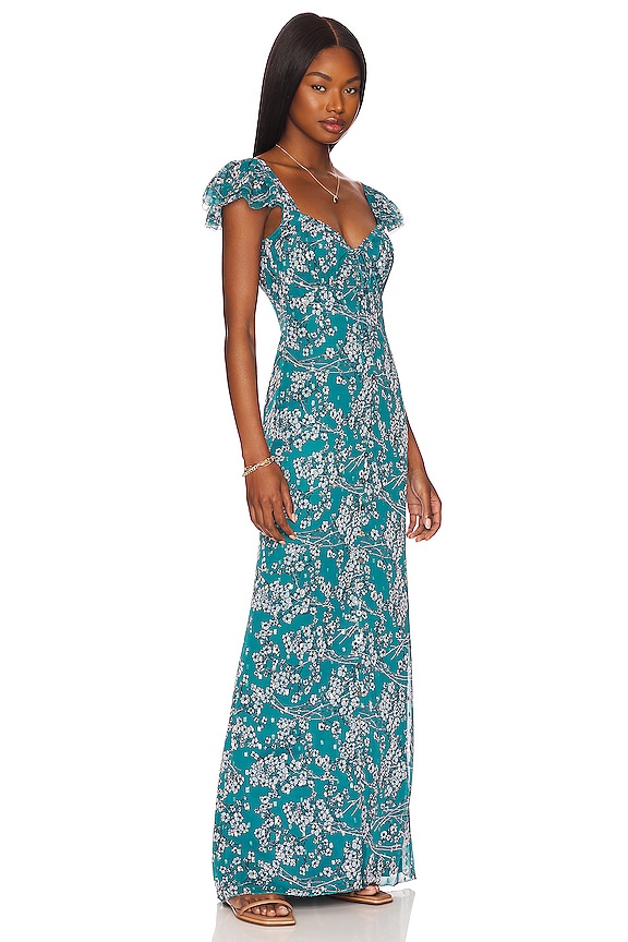 view 2 of 4 ROBE MAXI VIANA in Teal Floral Multi