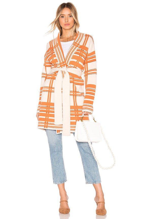 view 2 of 4 x REVOVLE Andi Sweater Coat in Copper Plaid