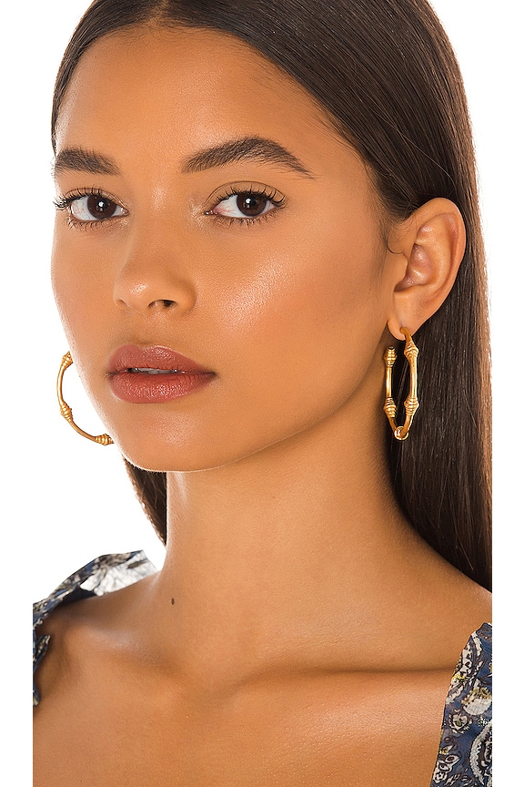 view 1 of 3 House of Harlow Honeycomb Hoop Earrings in Gold