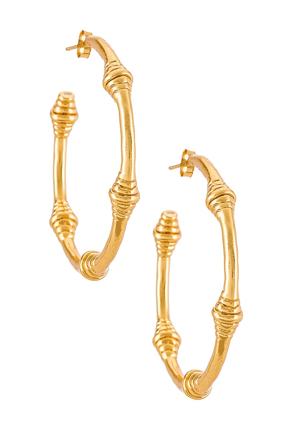 view 2 of 3 House of Harlow Honeycomb Hoop Earrings in Gold