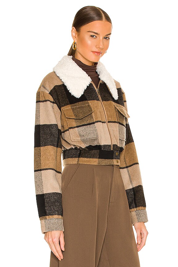 view 2 of 4 CHAQUETA HADIA in Tan & Black Check