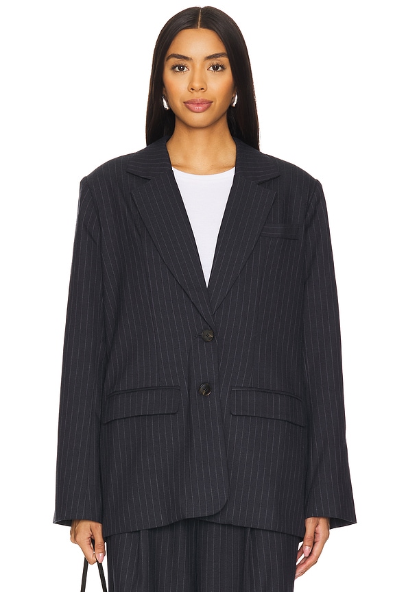 view 2 of 6 x REVOLVE Katya Blazer in Navy Pinstripe