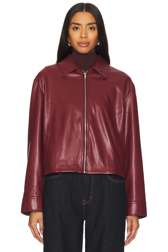 view 2 of 5 x REVOLVE Rapha Faux Leather Jacket in Burgundy