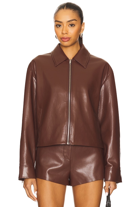 view 2 of 5 x REVOLVE Rapha Faux Leather Jacket in Chocolate Brown