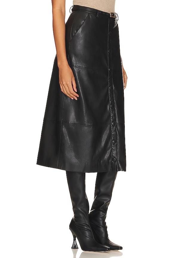 view 2 of 4 x REVOLVE Brighton Faux Leather Midi Skirt in Black