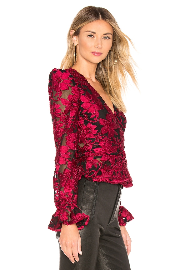 view 2 of 5 x REVOLVE Solana Blouse in Black & Red