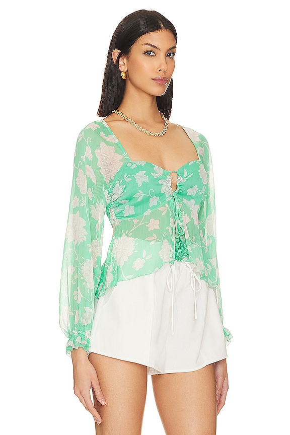view 2 of 4 x REVOLVE Tanya Blouse in Green & Ivory Floral