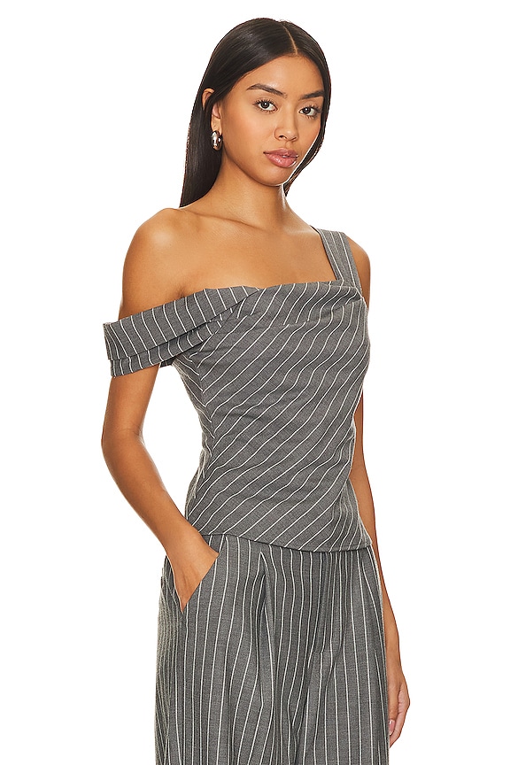 view 2 of 4 x REVOLVE Marichelle Top in Grey Lurex Stripe